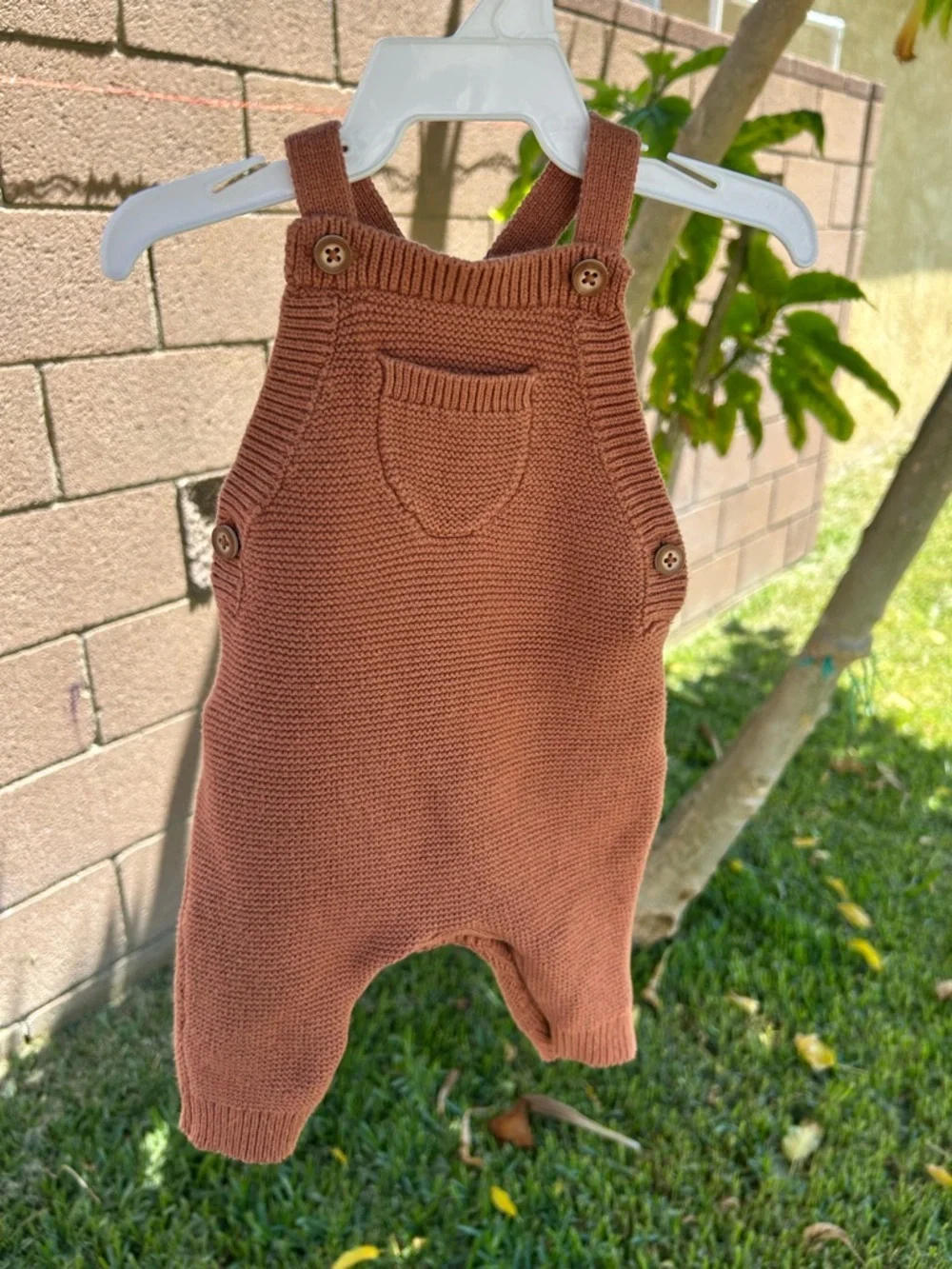 Carter's Rust Brown Knit Baby Overalls